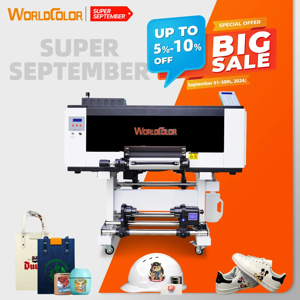 Promotion Price 30cm UV DTF Printer Sticker Printing Machine 3 Heads Original XP600 UV Printer A3 UV Printer with Laminator