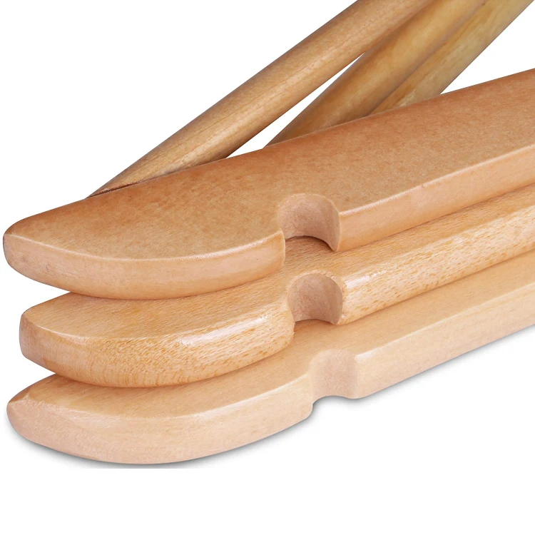YWS 2020  Cheap Price High Quality Wholesale Cloth Hangers Solid Wooden  Hanger With Metal Hooks for Clothes