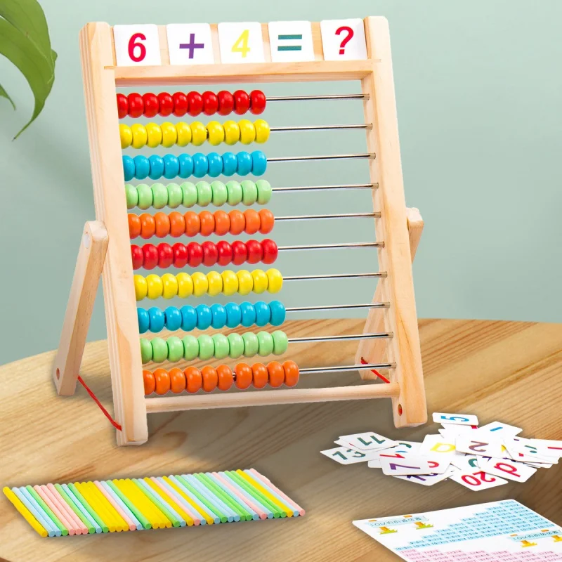 TS Montessori Digital Calculation Stand  Building  Early Education Abacus Beads Math Operation Learning Tools