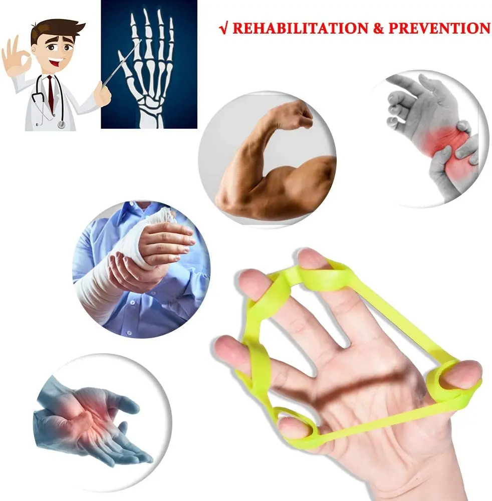 Free Sample Bigger Finger Holes Top-Quality Silicone Finger Exerciser Hand Grip Strengthener Finger Stretcher