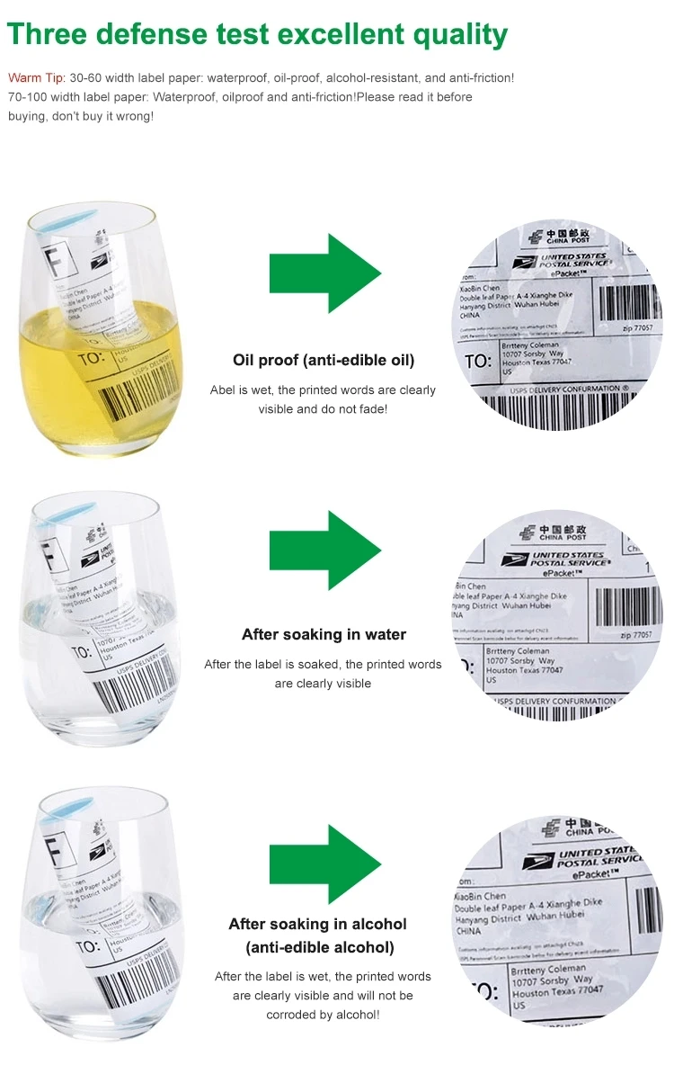 Clear delivery fanfold thermal label 4x6inch thermal printer label adhesive waybill sticker A6 shipping label