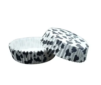 Brown Dot Design Round Paper With Food Grade PET Coated Paper Baking Cup