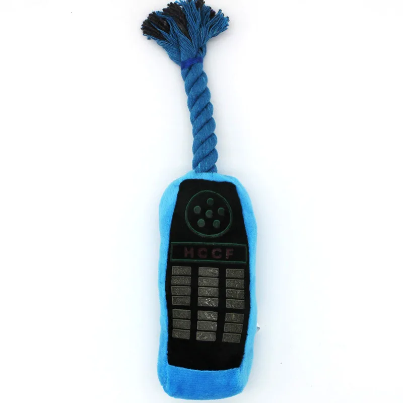 Pet Toy Plush Phone Dogs Cats Sounding Chew Toy Mobile Phone Plush Dog bite-resistant molar Chew Toys With Cotton Cord