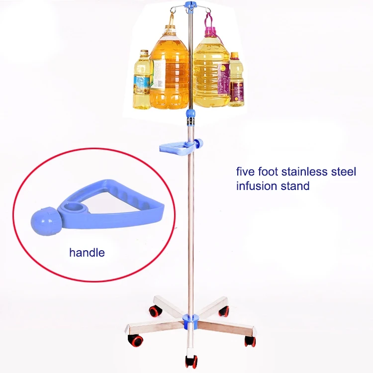 Hospital bed accessories movable iv pole stand iv drip pole infusion stand