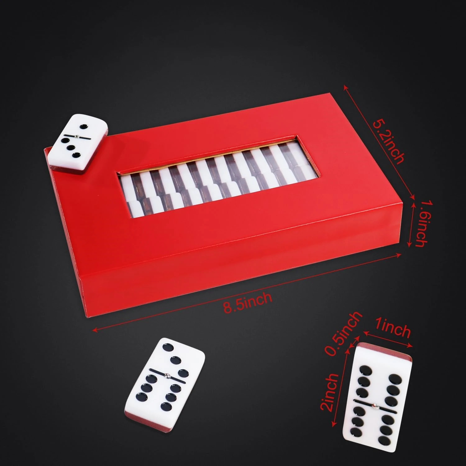 Customize 28Pcs Standard Dominos Set Games for Classic Strategy Table Game Ideal for 2-4 Players Two-toned Dominoes Block