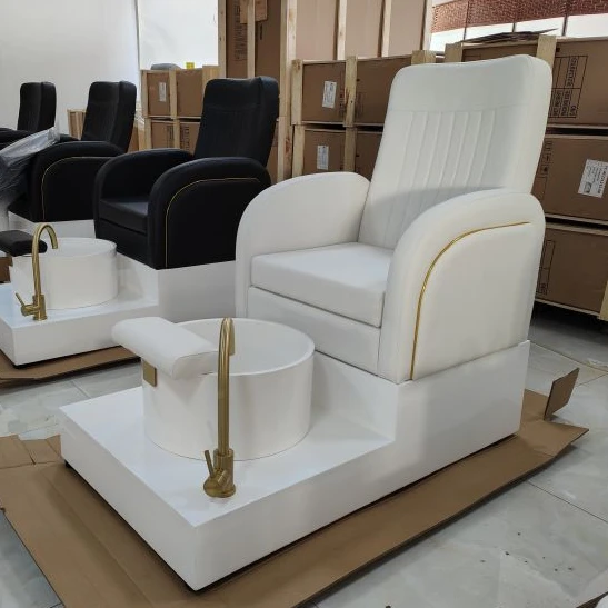 Daimi New style  modern spa  luxury beautysalon set with pink pedicure chair and nail manicure table reception desk and stool