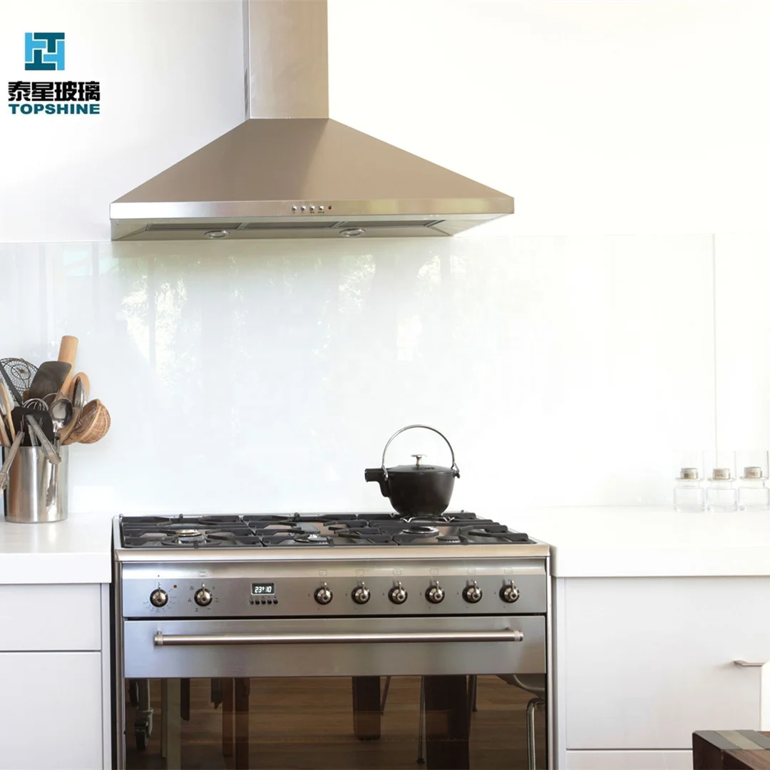 Hot sell 6mm back slplash glass tempered glass splashback for kitchen
