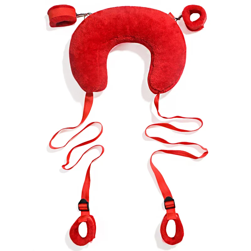 SM Sex Bed Bound Legs Pillow with Flirting Handcuff Adult Sex Toys for Couples Bound Props for Enhancing Sexual Experience