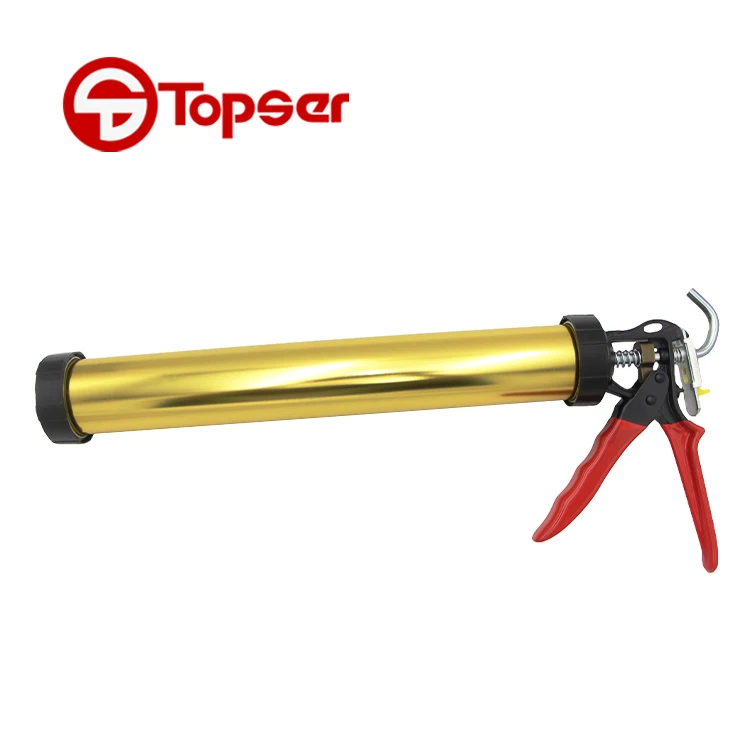 Hand Tool 600ML Aluminum Alloy Manual Sausage Glass Glue Gun Silicone Sealant Nozzle Caulking Gun