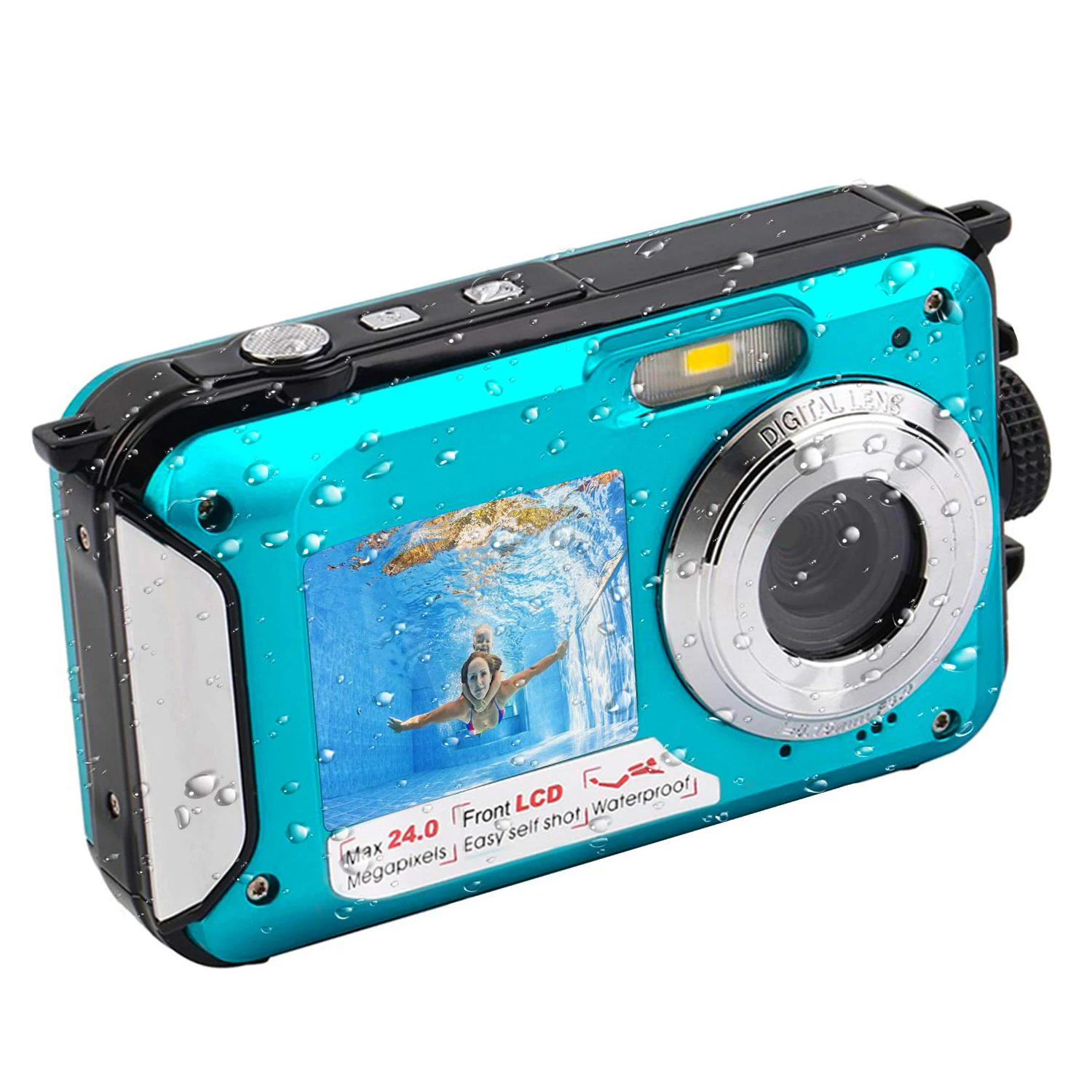 Подводные камеры FHD 2 7 K цифровая селфи-камера с двойным экраном 48 МП Водонепроницаемая