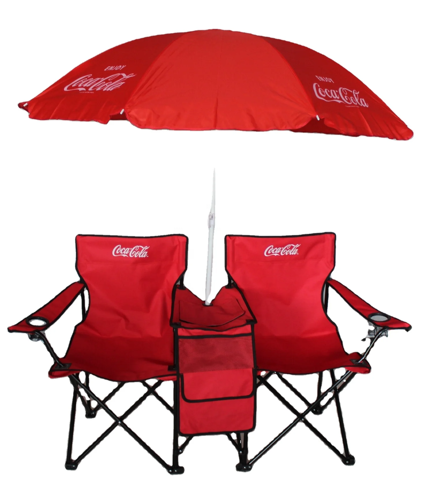 Hot Sale Folding Outdoor Furniture Beach Double Couples Lovers Chair With Bag Umbrella Fabric Camping Fishing Armchair Cheap
