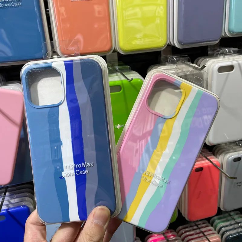 Fashion Rainbow silicone phone Case Cheap Protective case Colorful Series Mobile Silicone Phone Case