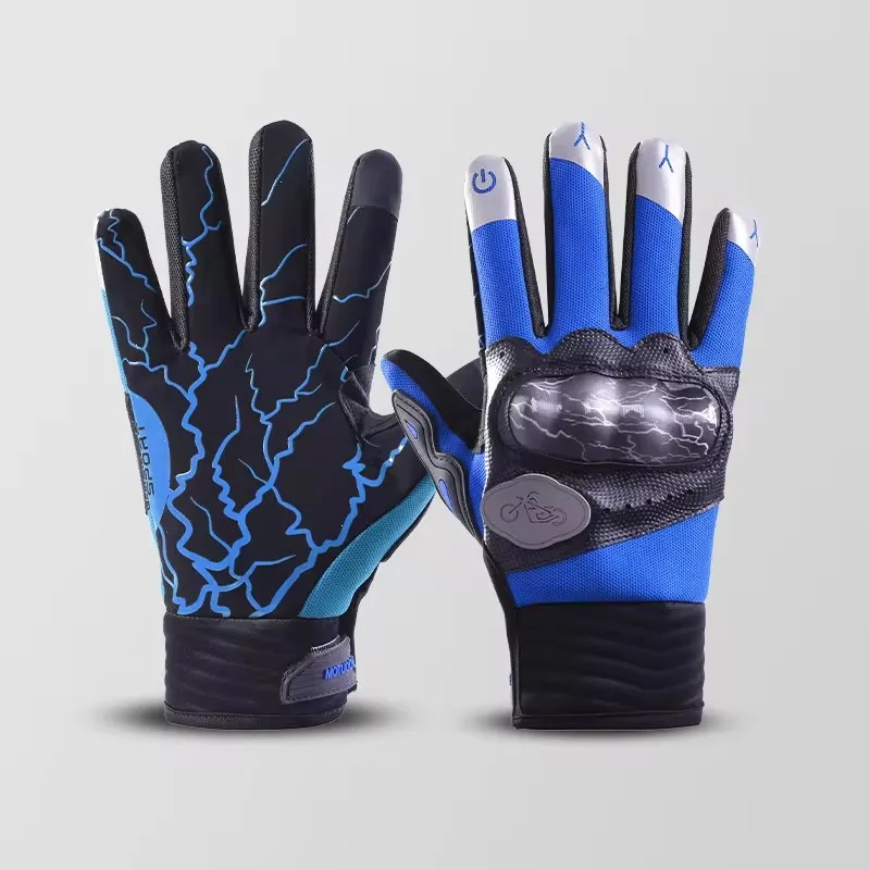 Adjustable hand protect custom men racing bike riding touchscreen anti-slip motorcycle gloves