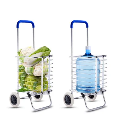 Aluminum wholesale supermarket folding grocery shopping easy carry torlley carts lightweight foldable custom colorful carts