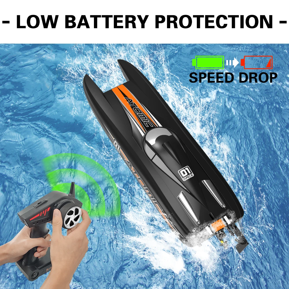 ATOMIC High Speed RC Boat Radio Control Toys Bushelss Water Cooled Motor Electric Racing Boat