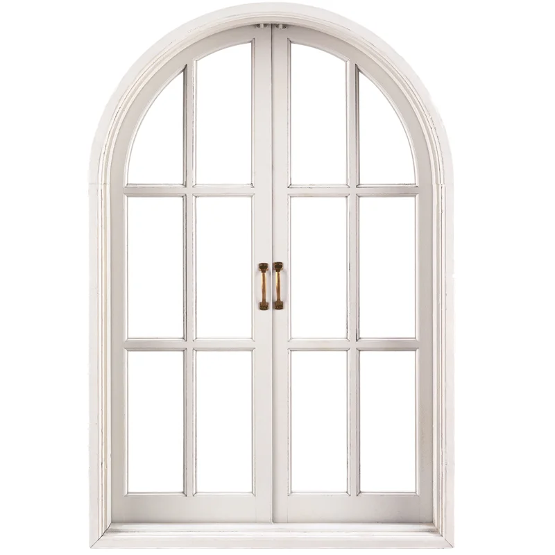 French design casement open style half circle aluminum window with grill for church