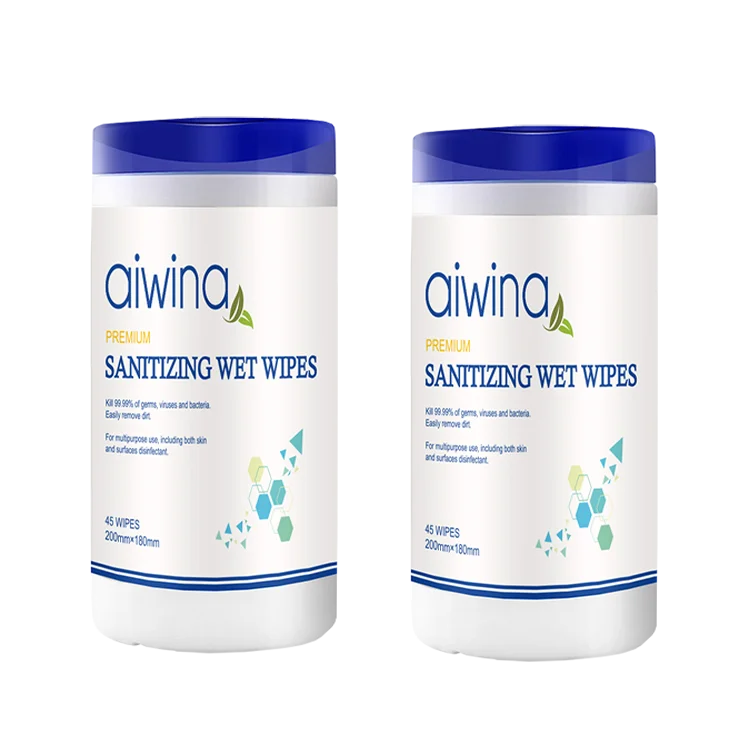 Premium Sanitizing Wet Wipes Bottle Kill 99.8% Germs Antibacterial Gym Wipes for Disinfection Adults Antiseptic Household