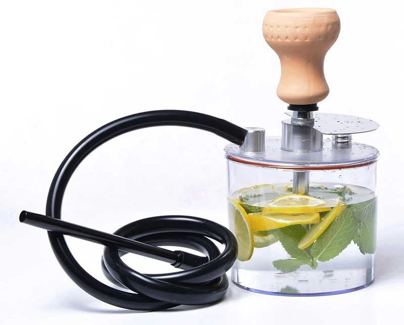 New Style Portable Hookah Set Narguile Chicha with Ceramic Bowl Silicone Hose Metal Charcoal Tongs Small Shisha Set