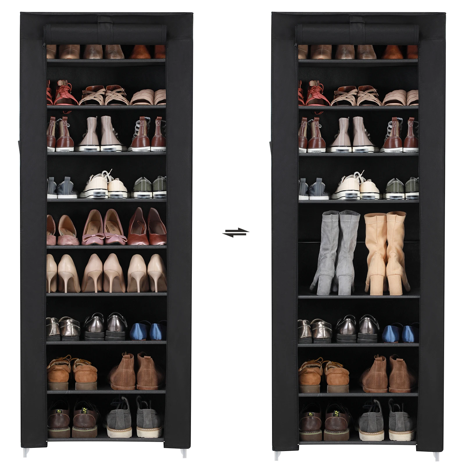 SONGMICS 10 Layer Non-woven Fabric Extendable Shoe cabinet Organizer multi-purpose Easy Assembly shoe racks