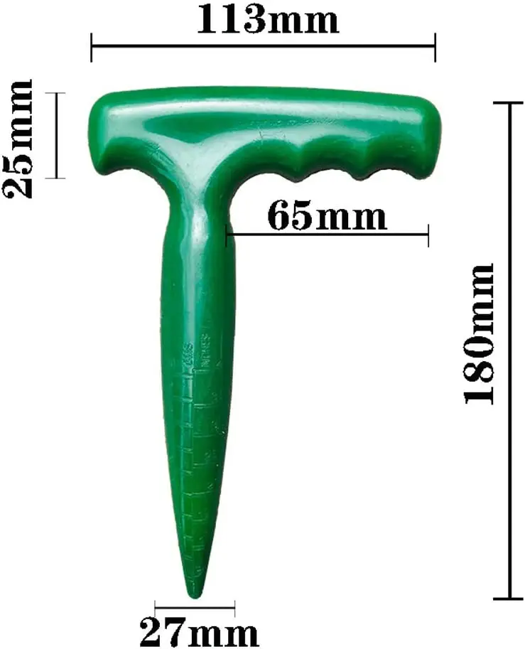 Plastic Outdoor Garden Hand Tool Sow Dibber with Handle Garden Hole Punch Planting Weeding Transplanting Seedling Tool