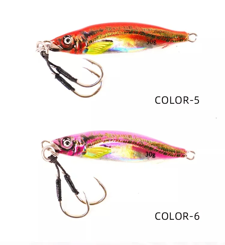 10g 20g 30g 3D Print Luminous Metal Jigging Metal Fishing Jig lure fishing