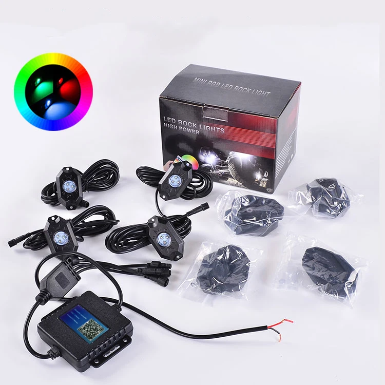 Разноцветные светодиодные подсветки 3x3 Вт RGB подсветка rock lights для