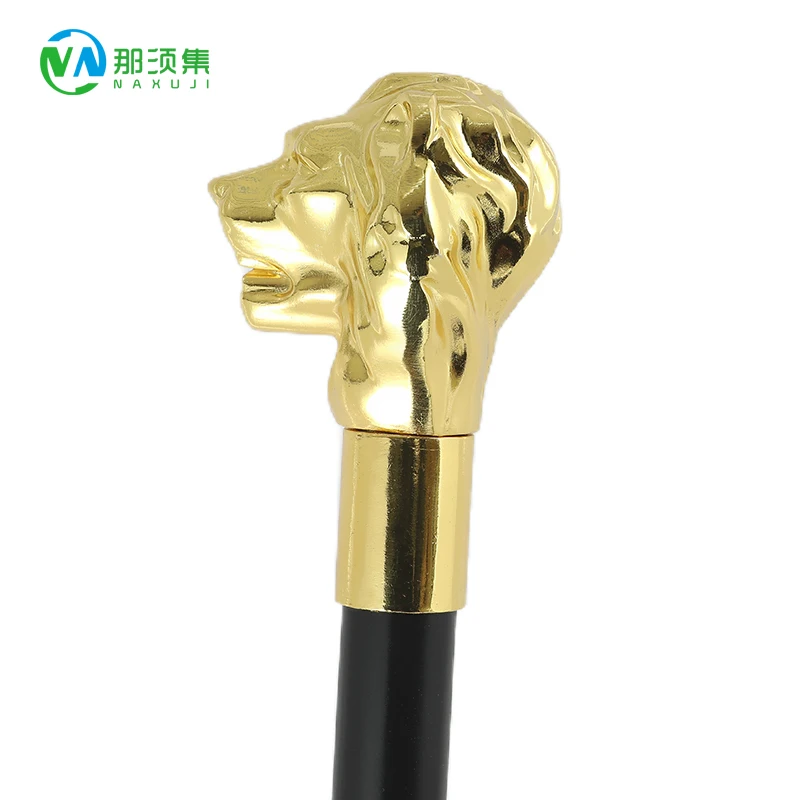 Fashion Walking Stick  Party Decorative Walking Cane Men Golden Lion Head Luxury Walking Stick Elegant Alloy Handle Cane