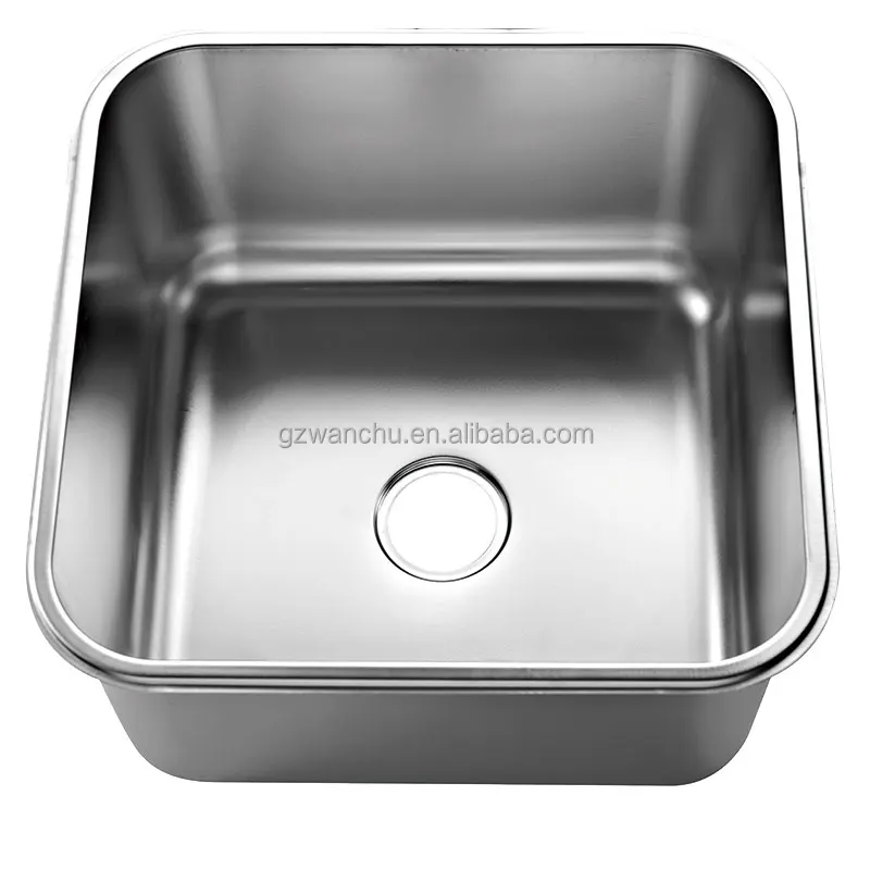 Commercial Kitchen Stainless Steel Fabricated Pressed Sinks Factory Restaurant Supplier SS 201/304 Single Bowl Industrial Sink