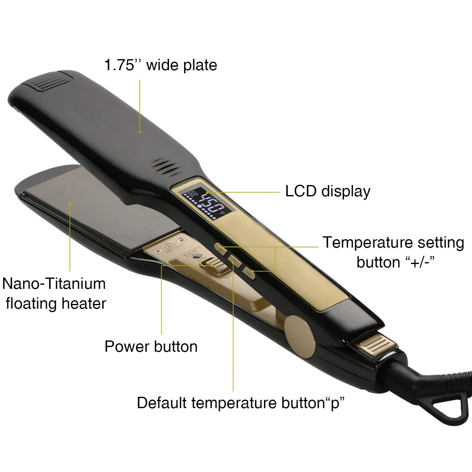 Лучшее качество 480F на кератиновых пластинах Plancha Inteligente Cabello двойное напряжение керамический турмалин щипцы для завивки волос выпрямитель толстый ворс за дополнительную плату