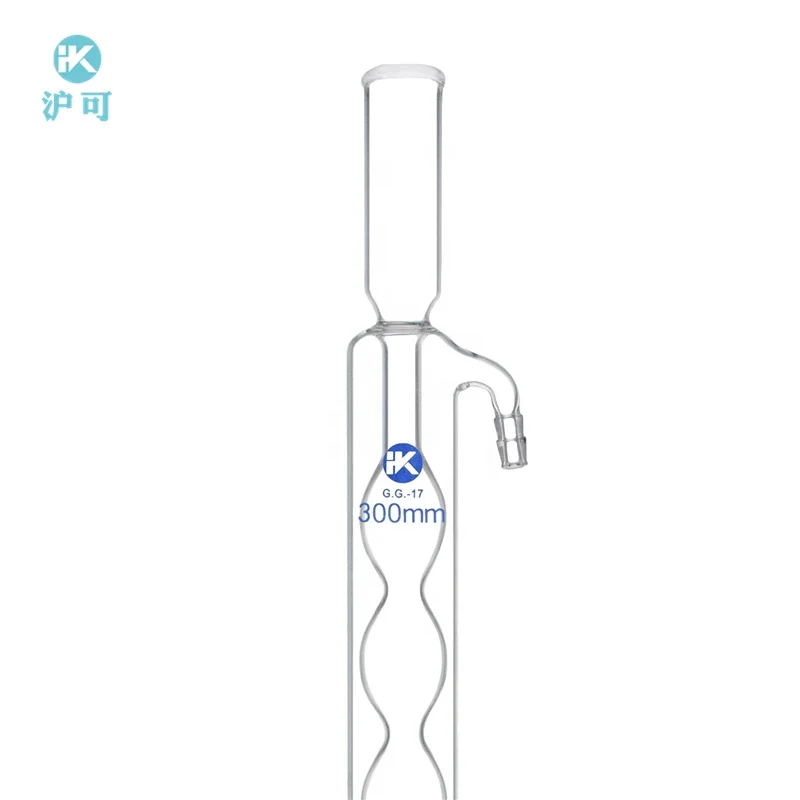 Factory price lab use glass Allihn condenser with bulbed inner tube