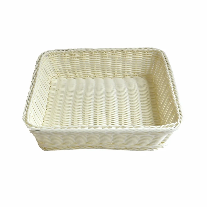 hand weave Rattan Plastic Basket bread display basket poly rattan basket