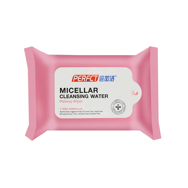 PERFCT Micellar Deep Cleaning Alcohol Free Face Makeup Remover Wipes Private Label Adult Flushable High Quality Wet Wipe