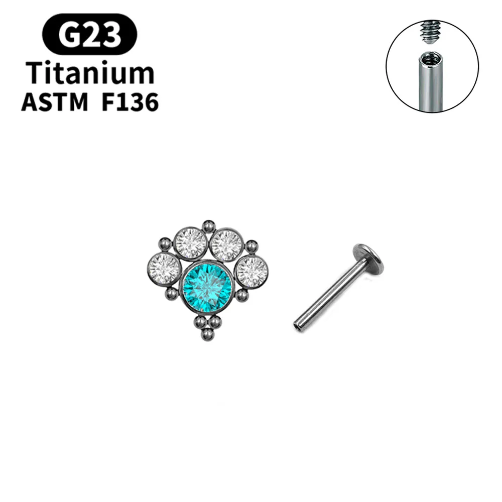 Серьги-гвоздики из титана ASTM F136 G23 для пирсинга украшения губ хряща завитка ушной раковины