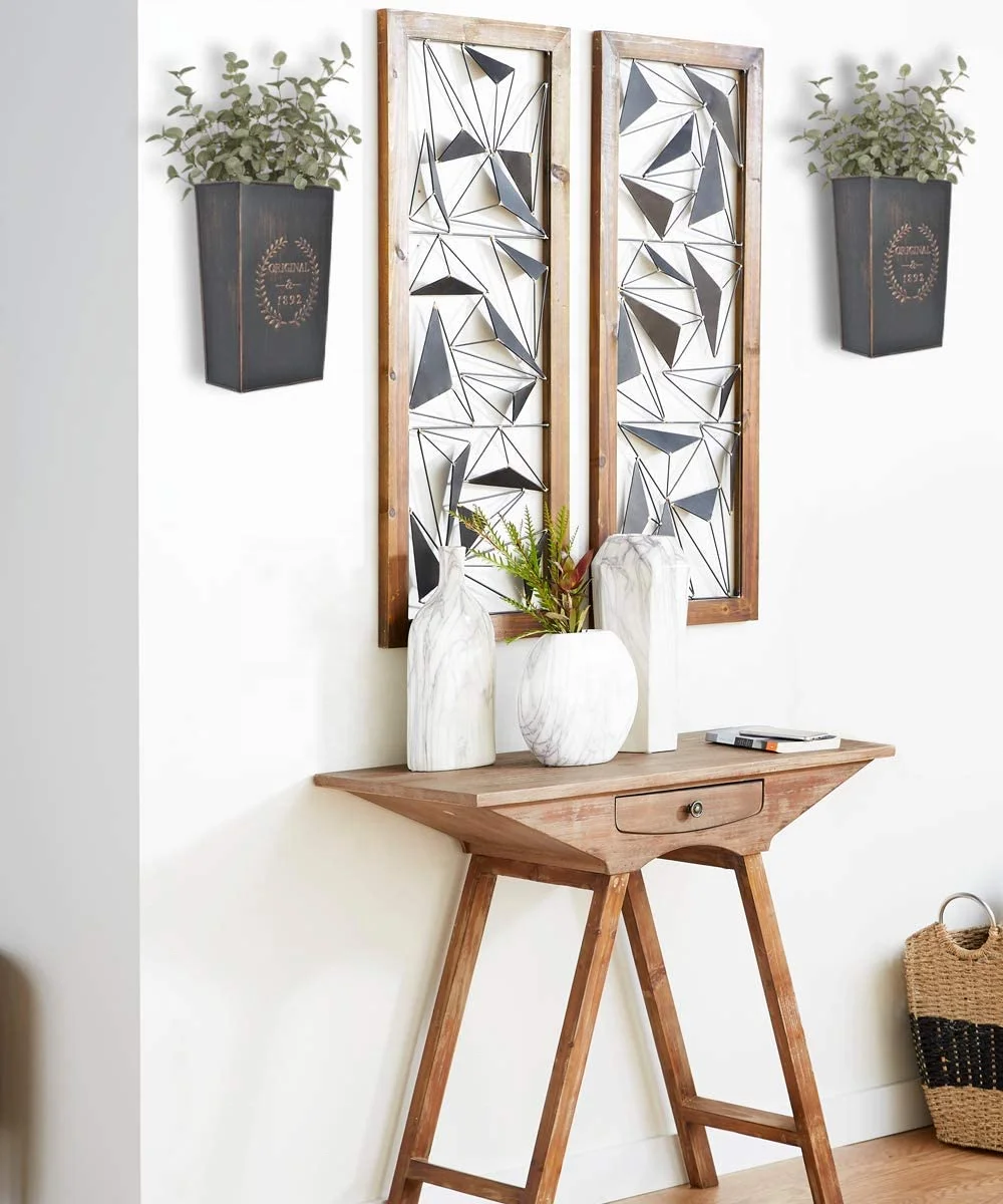 2023 New Design Rustic Metal Wall Planter Country Home Hanging Wall Vase Pocket for Plants Flower Indoor or Outdoor Farmhouse