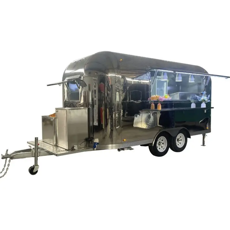 Chinese provider Commercial Airsteam Mobile Fast Food Trailer stainless Steel Food Trailer
