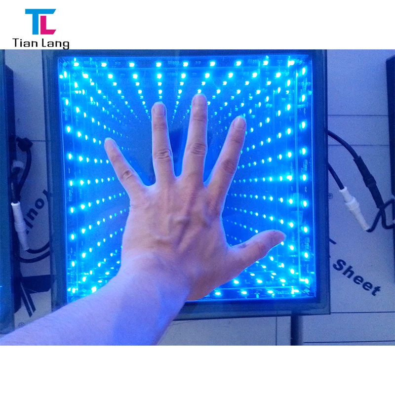 High Quality Infinity 3D Mirror Dance Floor Interactive Tempered Glass for Party Disco Stage LED 10 90 IP65 RGB 5050 LED Lamp