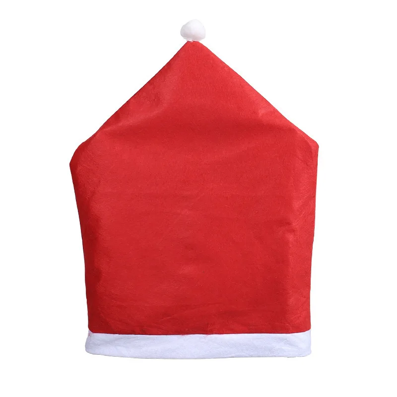 Linda toy 2025 Latest products Nonwoven Christmas Chair Covers Dining Table Decorations Red Christmas Hat Chair Covers