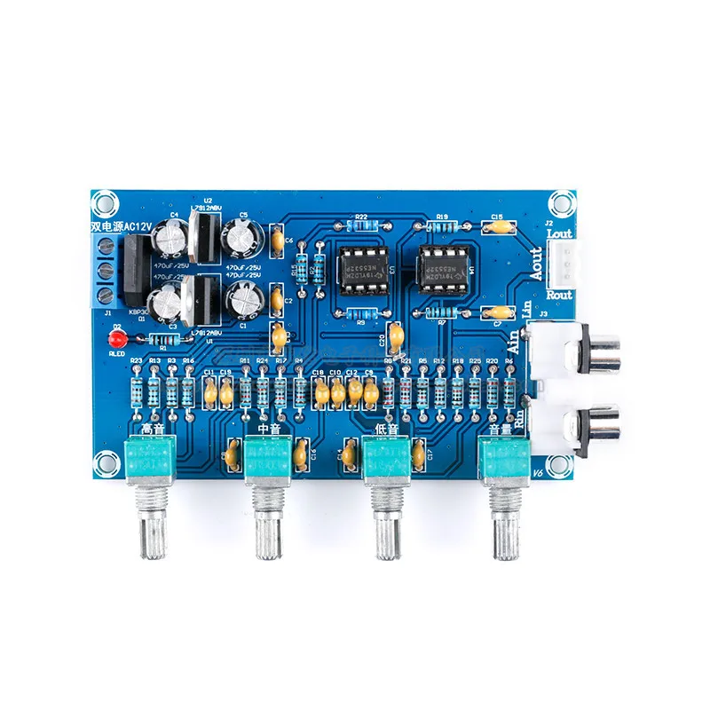 XH-M164 NE5532 Stereo Pre-amp Preamplifier Tone Board Audio 4 Channels amplifiers Module 4CH Control Circuit Telephone Preamp