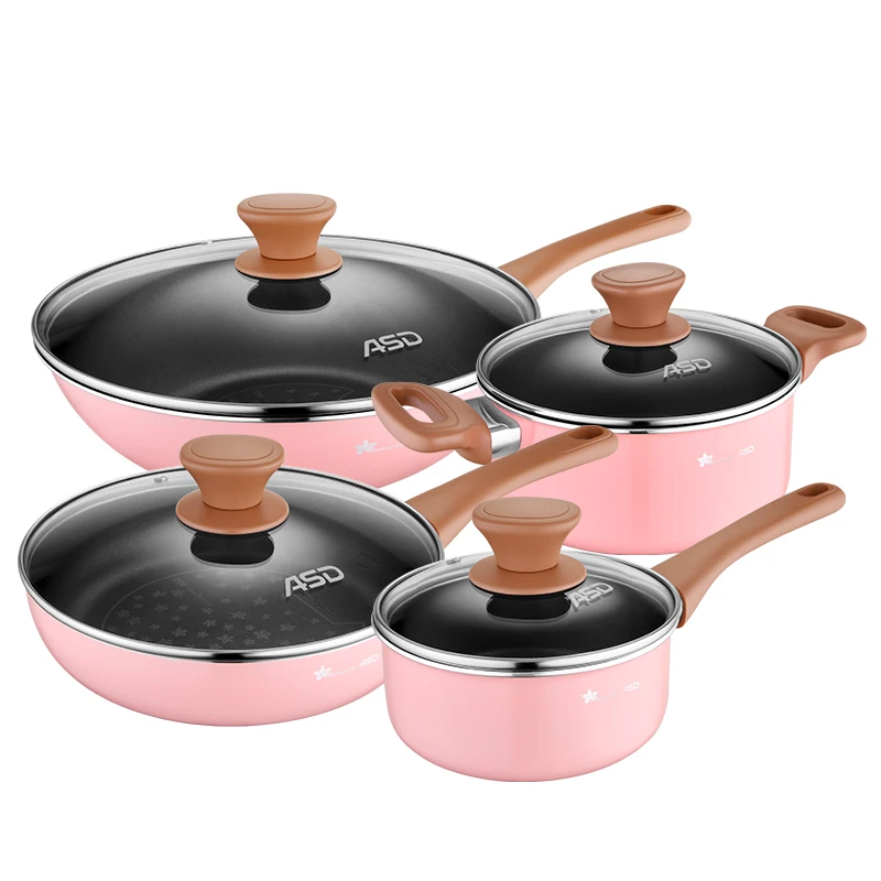 ASD Green Panelas Nonstick Pots and Pans Kitchen Aluminum Cooking Pot Set Non Stick Cookware Induction Cooker