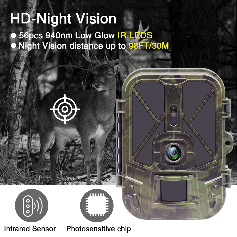 Live Stream Trail Camera 4K Video 30MP WiFi APP BT Hunting Cameras With 10000mAh Li-Battery Night Vision WiFi940PROLI