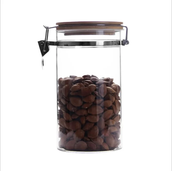 
Quality Clear Food Container Decorative borosilicate Storage Glass Jar with Lids 
