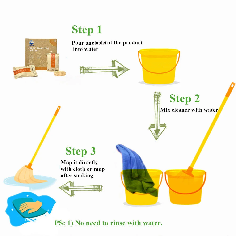 Многофункциональные экологически чистые таблетки для чистки пола без вреда