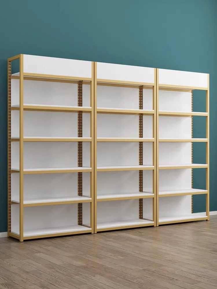 Custom wooden wood rack supermarket shelf rack with metal frame supermarket metal shelving