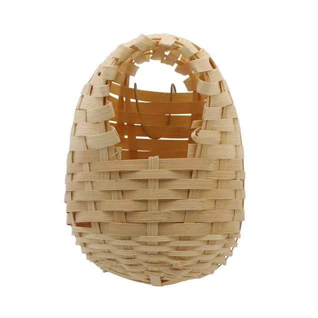 Bamboo Wicker breeding bird Nest Basket house for aviary finch