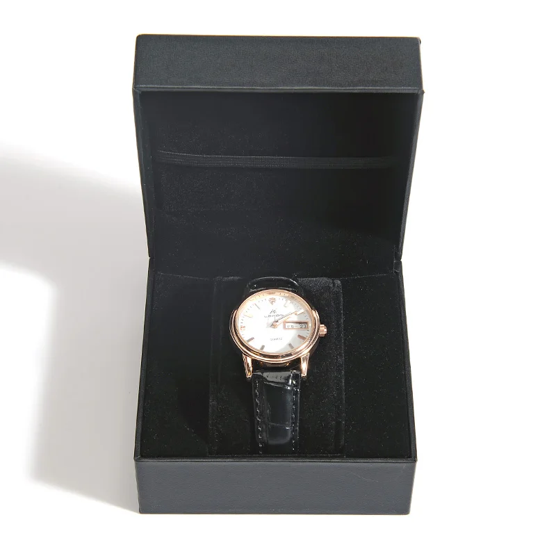 Factory Wholesale Custom Logo Empty Luxury Paper Wrist Black Watch Gift Box Packaging Boxes Watch Box for Watches
