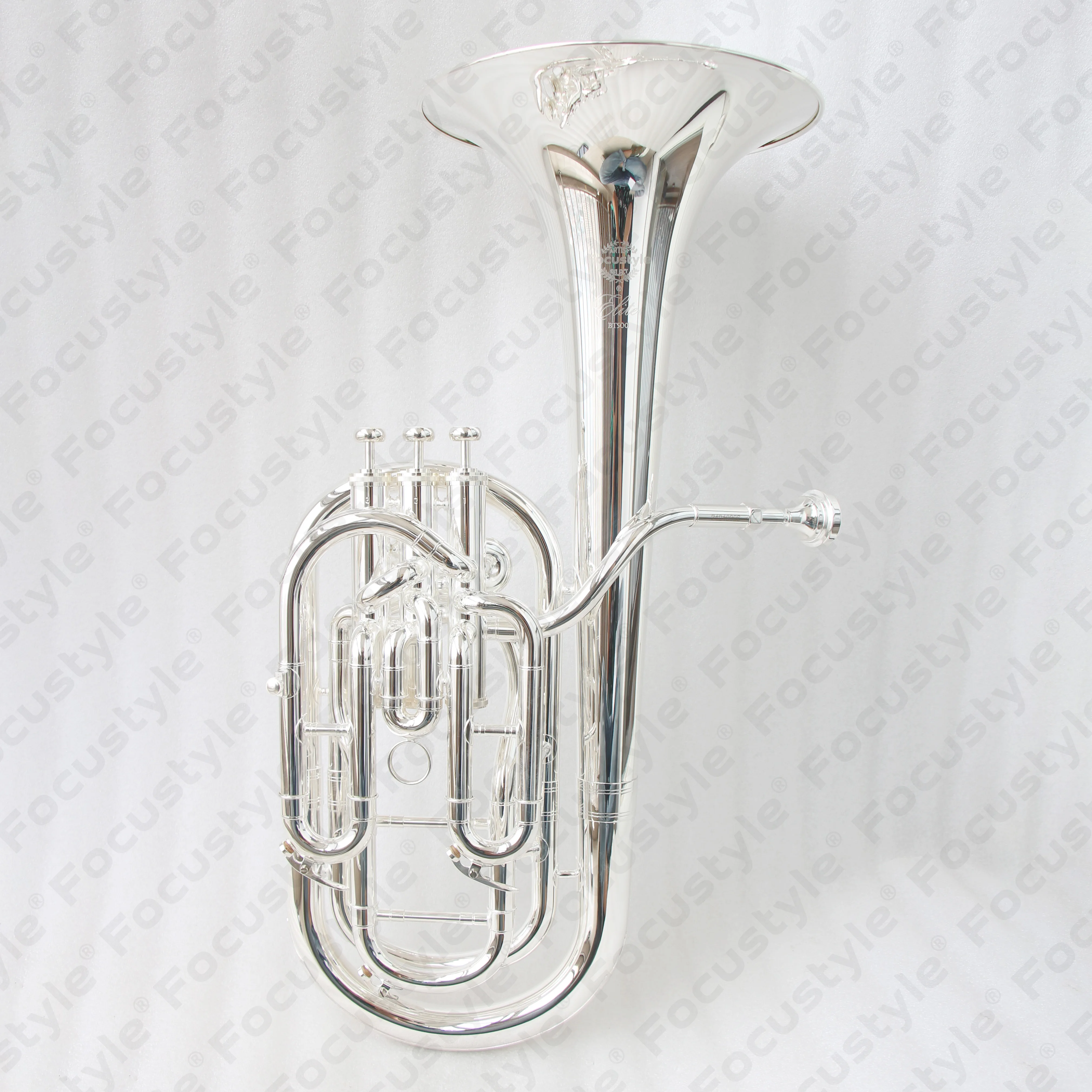 BB Flat High Quality Euphonium Professional Silver Plated Piston Valves Compensating Baritone Horn OEM