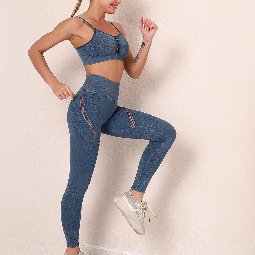 2021 sport wear Women Active Wear Set mesh leggings yoga sets fitness women