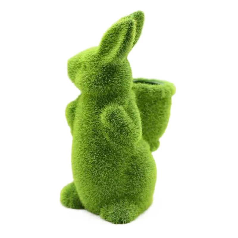 Custom Logo Home Office Decor Handmade Turf Artificial Grass Easter Bunny Moss Rabbit