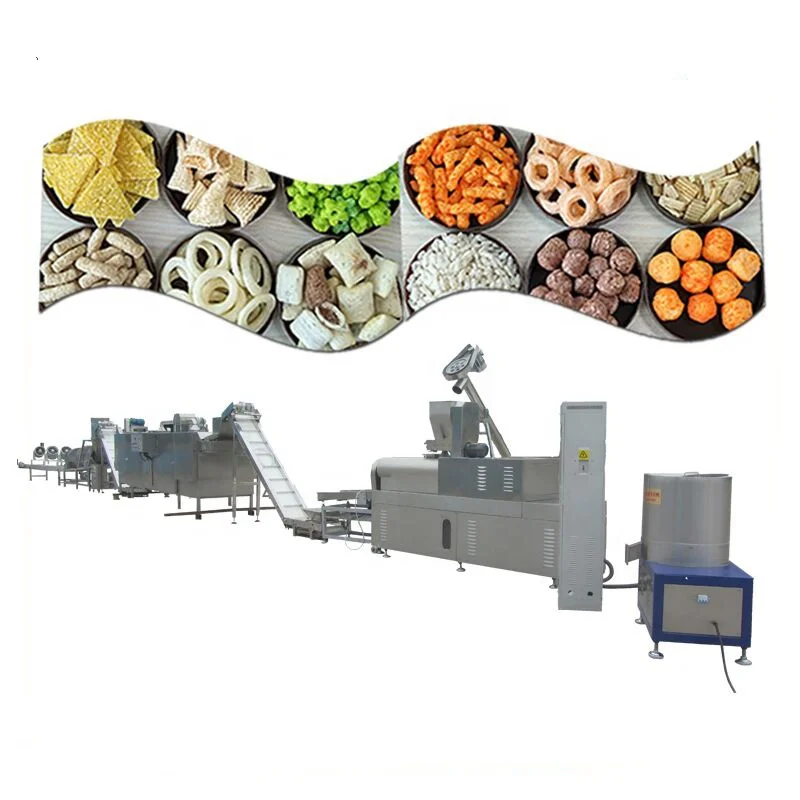 Zhuoheng Factory Automatic Cheese ball/Corn puffed rice puffing snack food extruder making machine