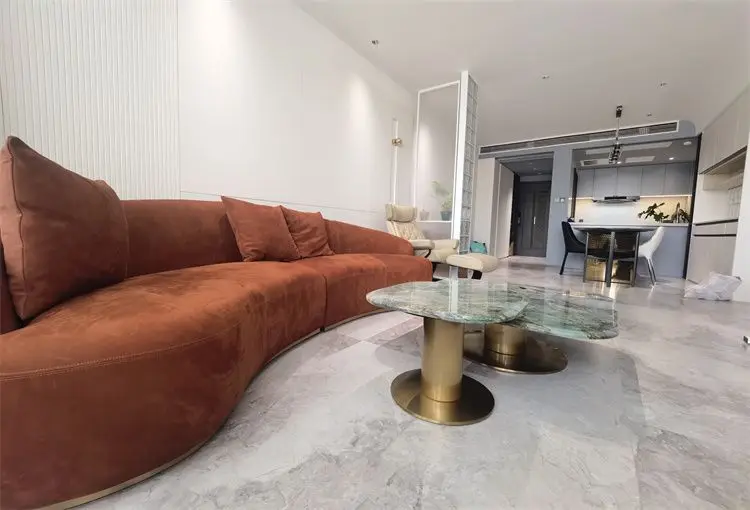 Modern Minimalist Luxury Microfiber Fabric Half Circle Designer Sofa Set round Curved Lounge Couch with Modular Feature